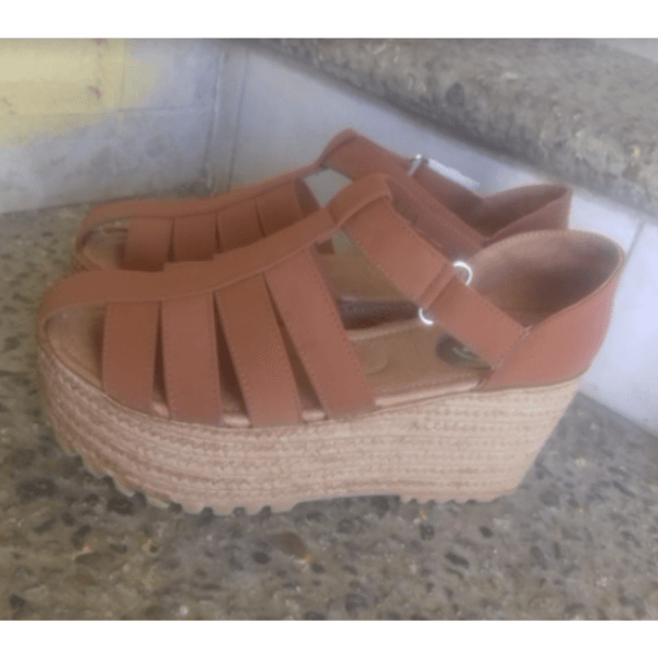 Platform Style Heels for Women in Brown Color